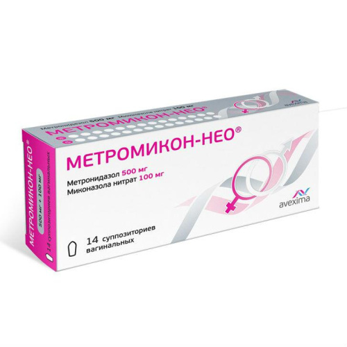 Метромикон-Нео супп вагин 500мг+100мг N14 РОССИЯ